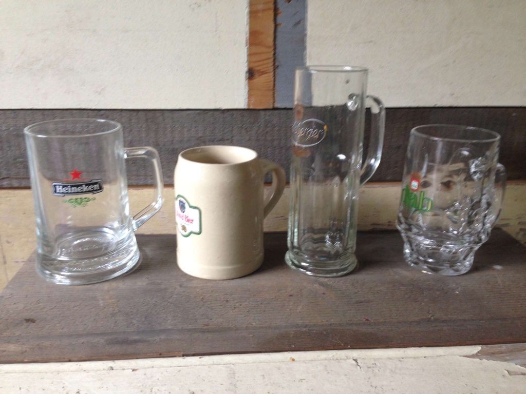 Same size vintage beer mugs