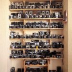 Vintage photo camera collection display