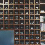 Vintage photo camera collection display