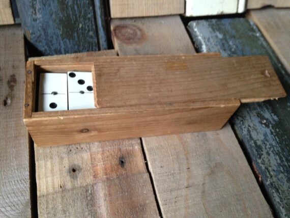 Handmade white with black base dominoes 1960 - Image 6