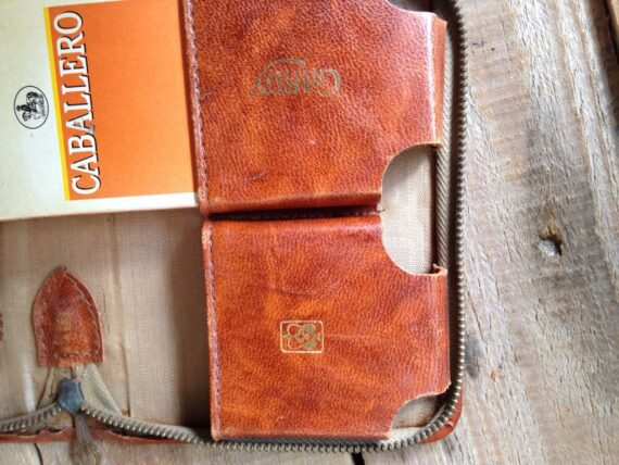 Leather 2 playing card deck holder 1980 France - Image 6