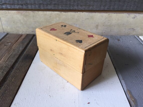 Wood 2 deck card box 1960 Holland - Image 2