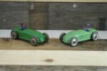 Penny toy set of 2 green race cars 1950 Germany - Image 2