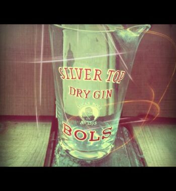 Bols silver top dry gin glass pitcher Netherlands 1970