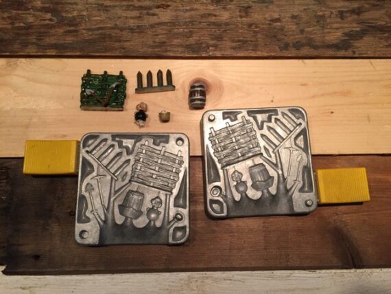 Meisterzinn mould 1009 large 40mm battlefield accessories Germany 1970 - Image 6