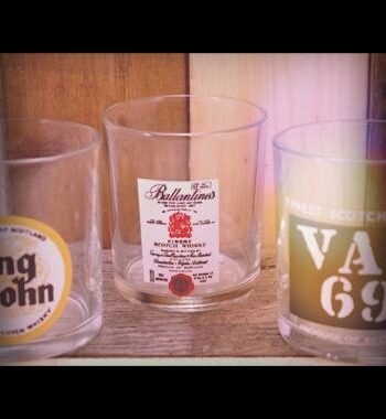 3 glasses Long John Vat 69 Ballantines 1980 Italy