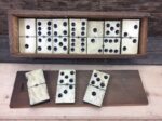 Double 6 Domino ebony Ivory set handmade in box 1880 Holland