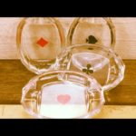 Set of 4 glass poker ashtrays 1980 Czechoslovakia
