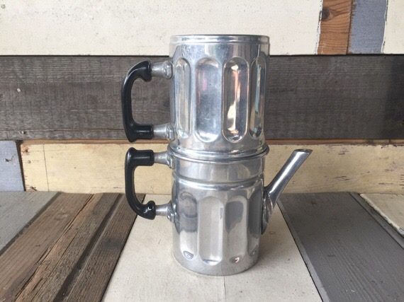 Neapolitan flip coffee pot stove top slow brew 1970 - Image 6