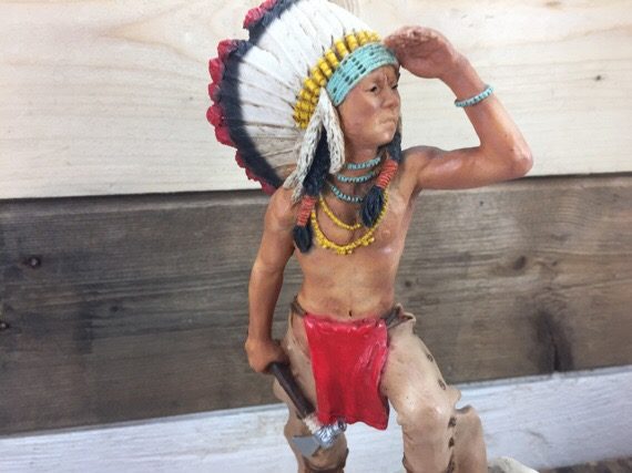 Large Castagna Indian Chief model 21cm solid resin Italy 1996 - Image 5