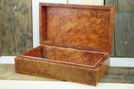 Handcrafted burl wood desk cigar box - Image 6