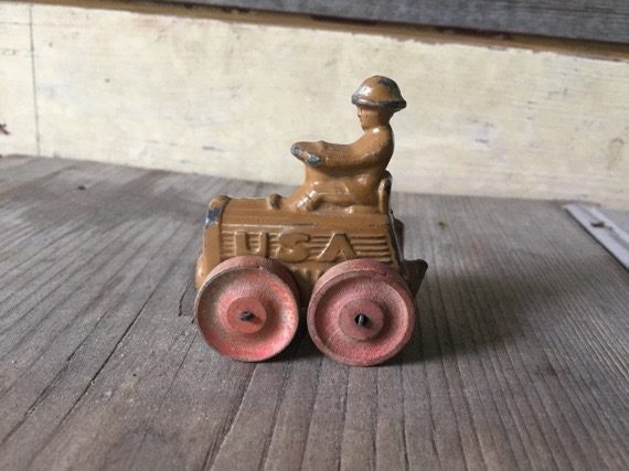 Barclay army tractor toy model  54mm hollow cast 1940 USA - Image 6