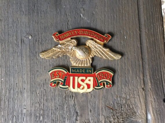 Harley Davidson Eagle metal emblem 1990 USA - Image 5