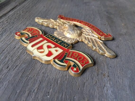 Harley Davidson Eagle metal emblem 1990 USA - Image 2
