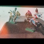 Toy Model horseback fighters 40mm semi solid France 1990