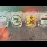 4 Whisky glasses Grants Mackinlay JB Long John 1980 France