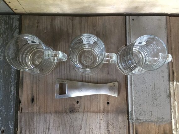 Warsteiner 3 Beer Mug glass 0,2 liter opener 1990 Germany - Image 5
