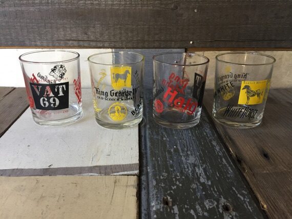 4 Whisky glasses Set 1980 Italy - Image 5