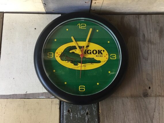 Ngok' biere wall clock plastic quartz 1990 Congo - Image 3
