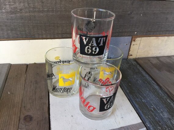 4 Whisky glasses Set 1980 Italy - Image 4