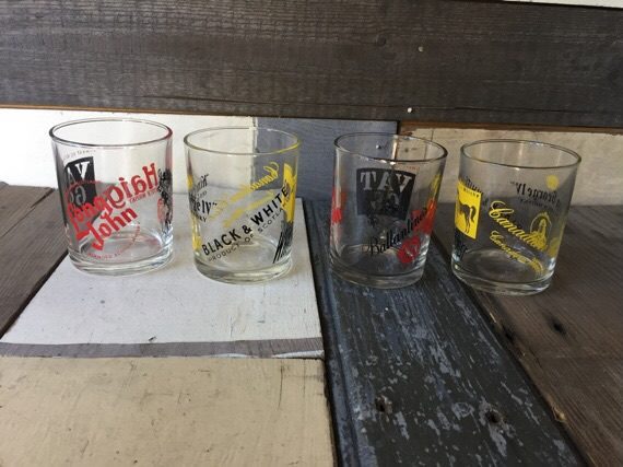 4 Whisky glasses Set 1980 Italy - Image 3