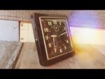 Westclox square black metal alarm clock 1950 Scotland
