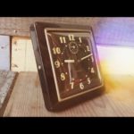 Westclox square black metal alarm clock 1950 Scotland