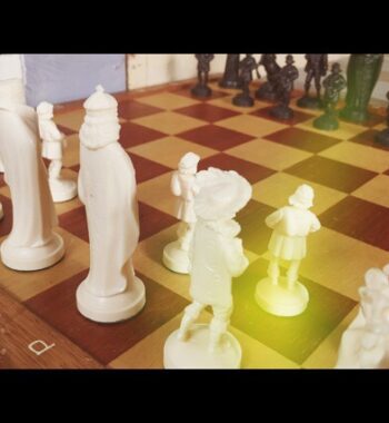 Chessboard and medieval Pieces 1960 Netherlands