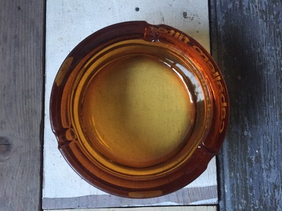 Caballero round amber glass ashtray 1980 Italy - Image 5