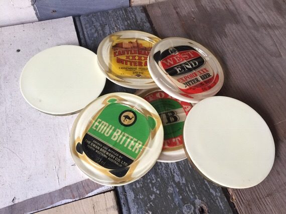 Plastic beer coaster set 6x 1960 Australia breweriana - Image 2