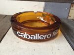 Caballero round amber glass ashtray 1980 Italy - Image 6