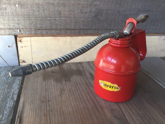 Oil squirt 30ml can red metal G300 auto tool 1950 Italy - Image 5