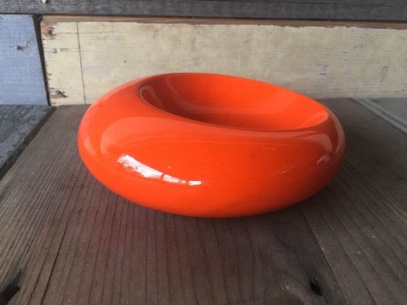 Orange ceramic design cigar ashtray 1970 Italy - Image 5