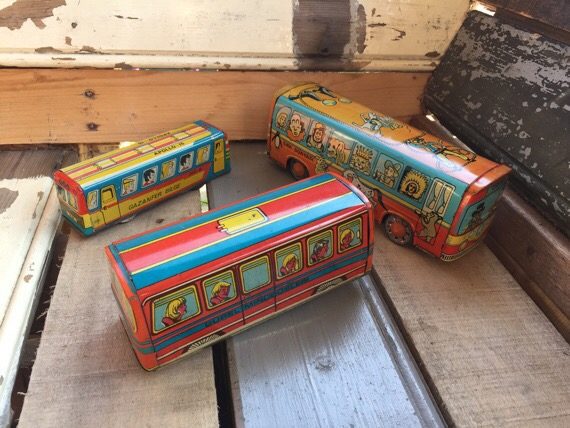 3x Gürel Baybörü tin toy Bus 1960 Turkey - Image 2