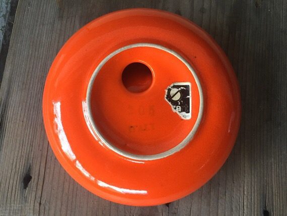 Orange ceramic design cigar ashtray 1970 Italy - Image 4