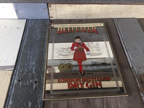 Beefeater Dry Gin bar mirror display 1970 England - Image 2