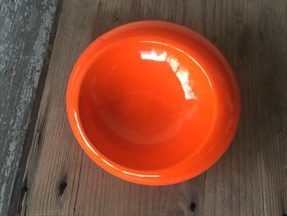 Orange ceramic design cigar ashtray 1970 Italy - Image 3