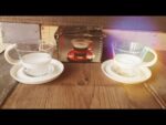 Set of 2 Bodum white handle boxed Coffee Tea glasses 1990 Switzerland