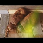 Leather boxing gloves by Sykes for Laurie Stevens 1940 England