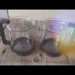 Set of 2 Bodum black handle Coffee Tea glasses 1990 Switzerland