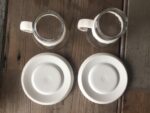 Set of 2 Bodum white handle boxed Coffee Tea glasses 1990 Switzerland - Image 4