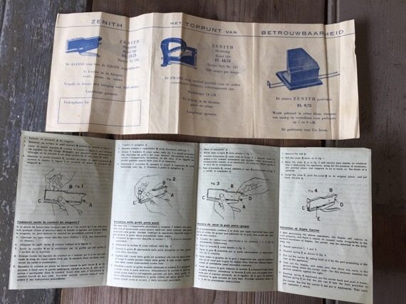 Zenith 548 stapler Box instructions Italy 1950 - Image 4