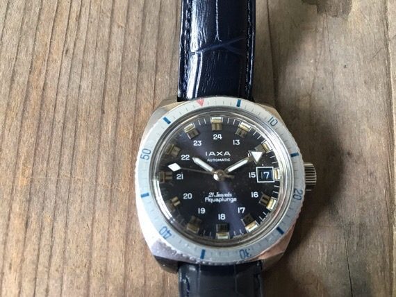 IAXA Aquaplunge diver date steel watch 1960 Switzerland - Image 3