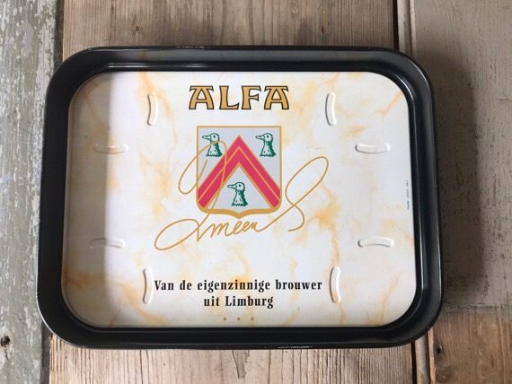 Alfa serving Italy waiter tray tin beer 1980 Holland - Image 2