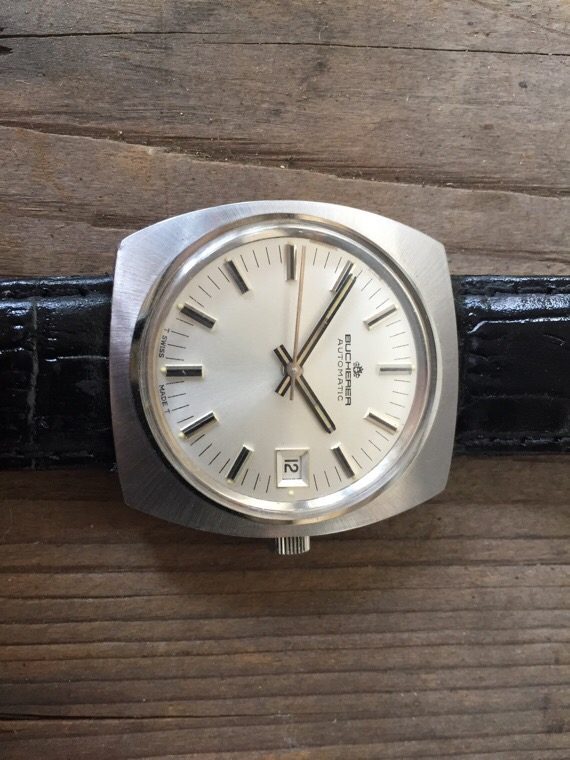Bucherer automatic date steel watch 1970 Switzerland - Image 7