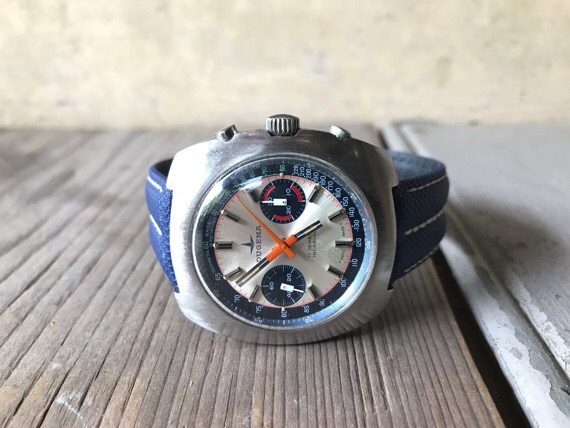 Dugena Chronograph Valjoux 7733 stainless steel 1970 Germany - Image 2