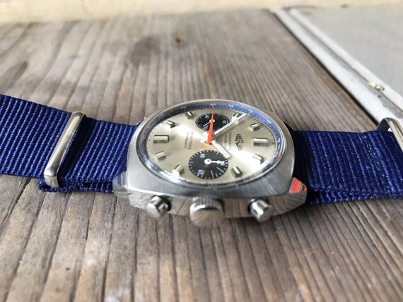 Eberjax chronograph Landeron 248 stainless steel 1970 Swiss - Image 6