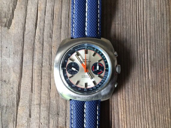 Dugena Chronograph Valjoux 7733 stainless steel 1970 Germany - Image 7
