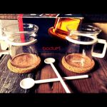 Boxed set of 2 Bodum Bistro white handle Coffee glasses 1990 Switzerland