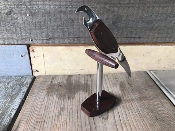 Bar set Parrot bird stand in box 1970 Japan - Image 5
